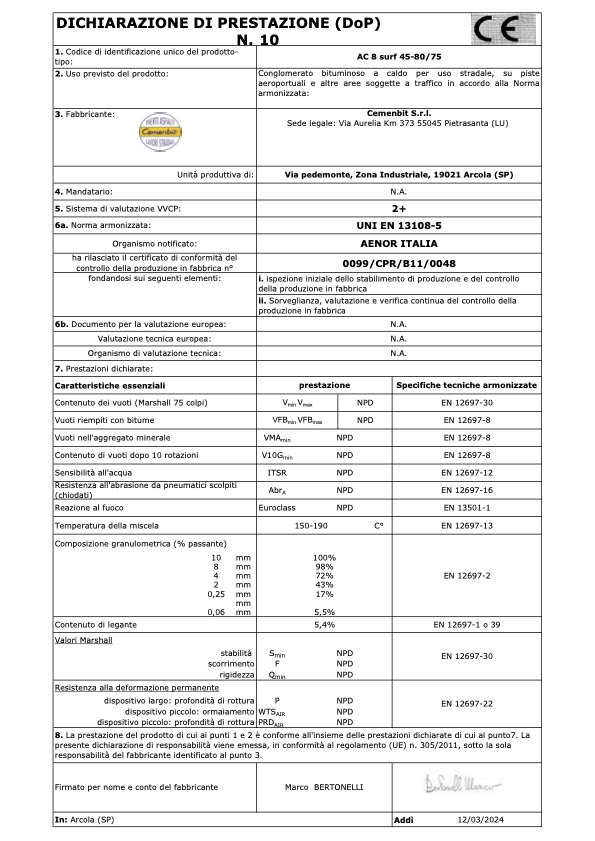 DoP 10 Tappeto 0-7 Modificato